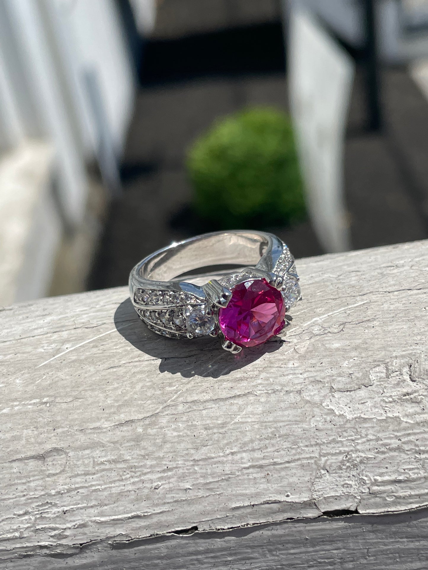 925 Sterling Silver 3.00ct Synthetic Ruby Cocktail Ring