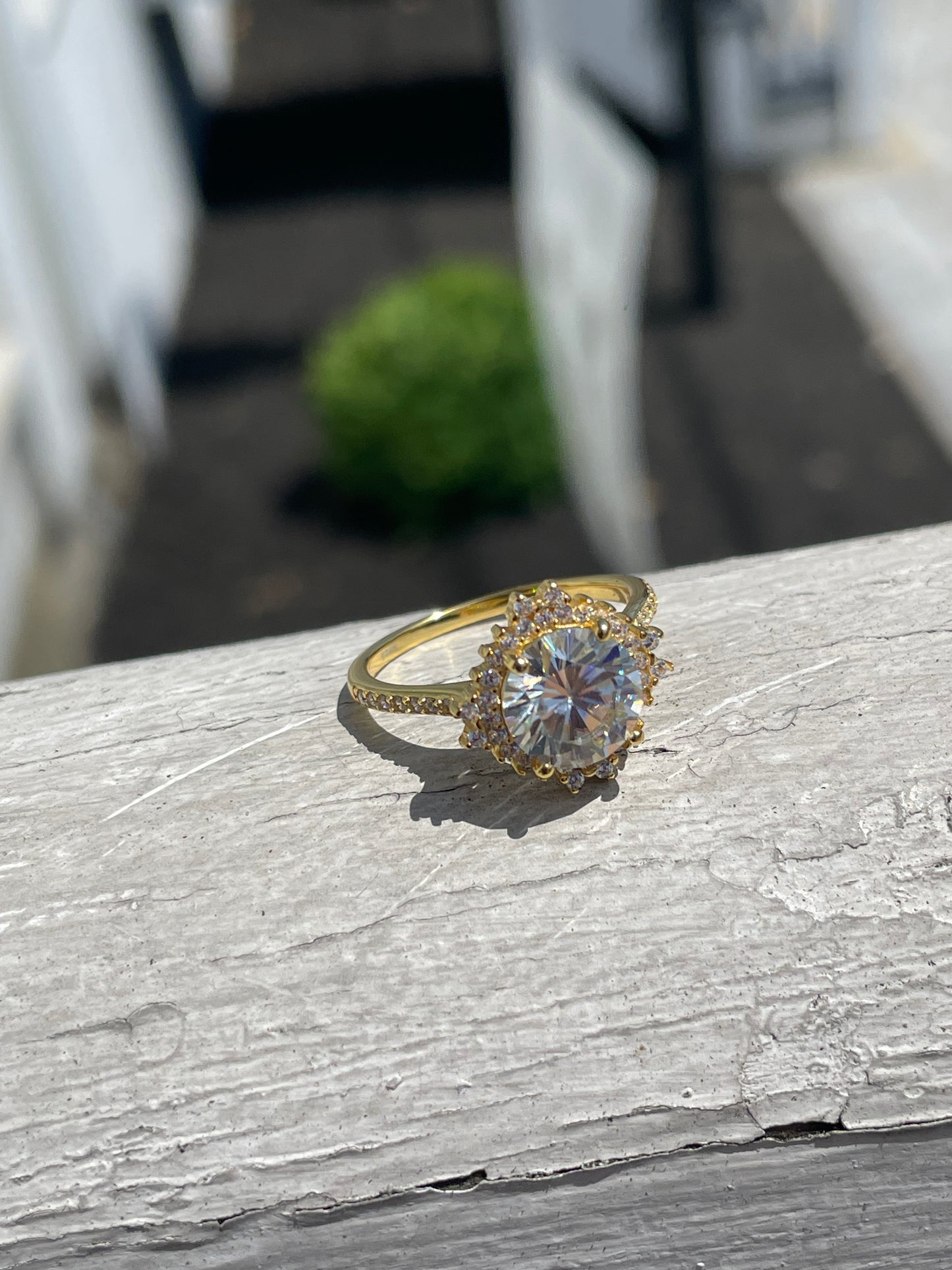 925 Sterling Silver Vermeil 2.00ct Moisonite Cocktail Ring