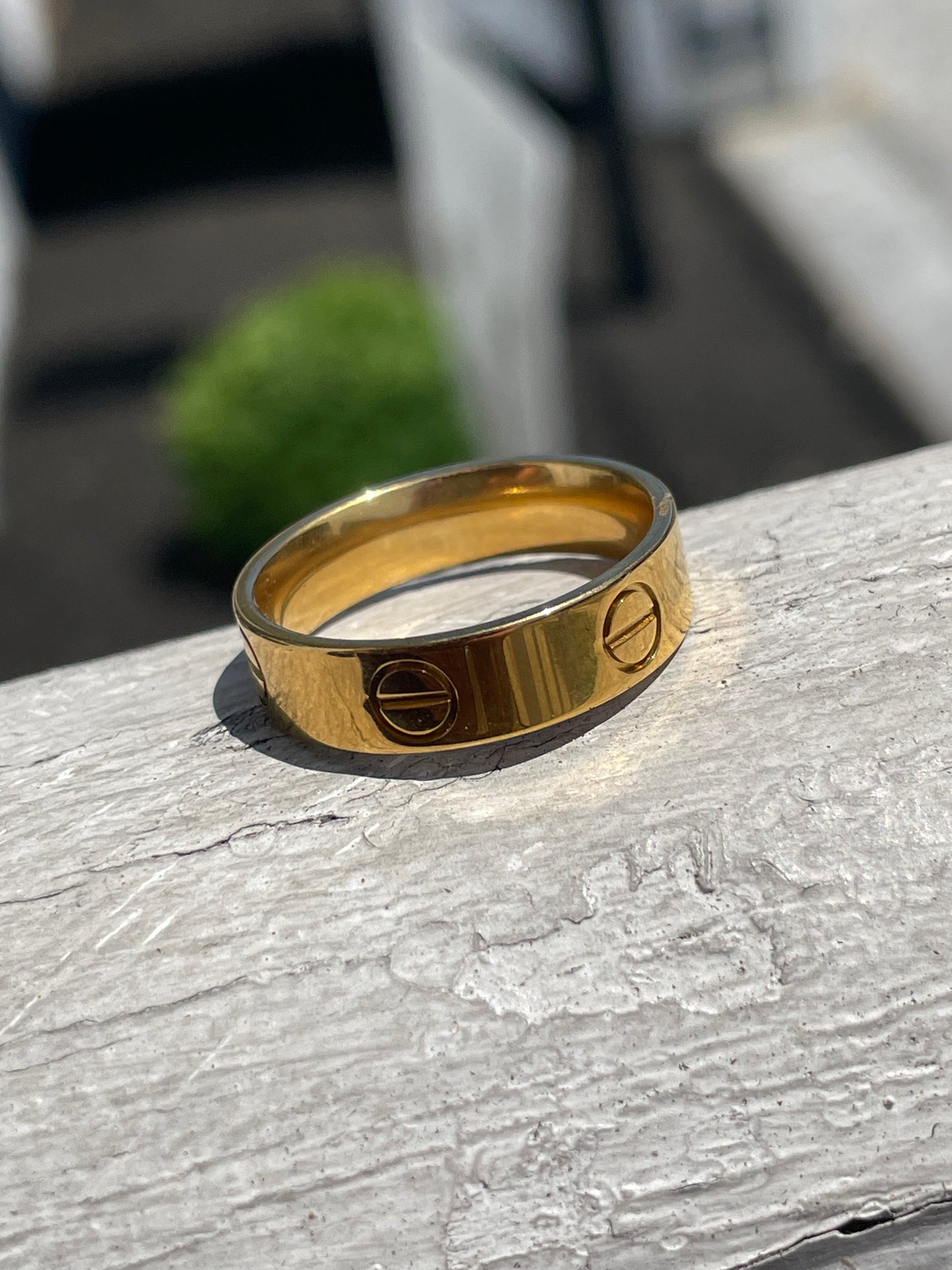 Stainless Steel Vermeil Cartier Style Love Band Ring