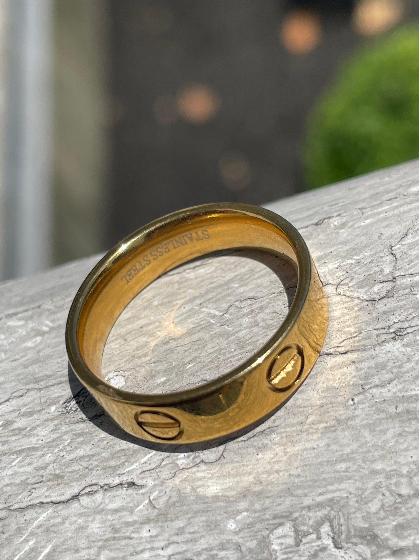 Stainless Steel Vermeil Cartier Style Love Band Ring
