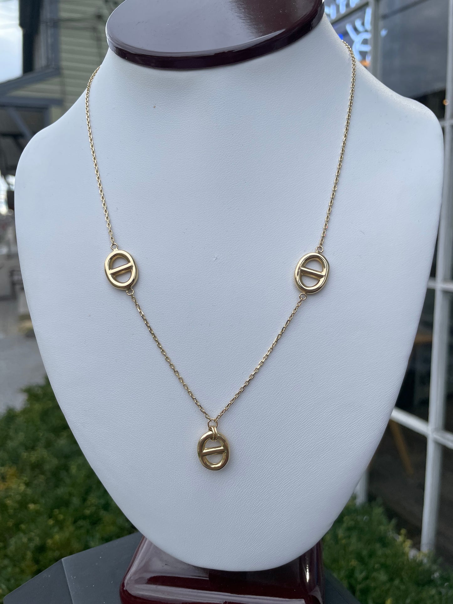 14k Gold Christian Dior Drop Necklace
