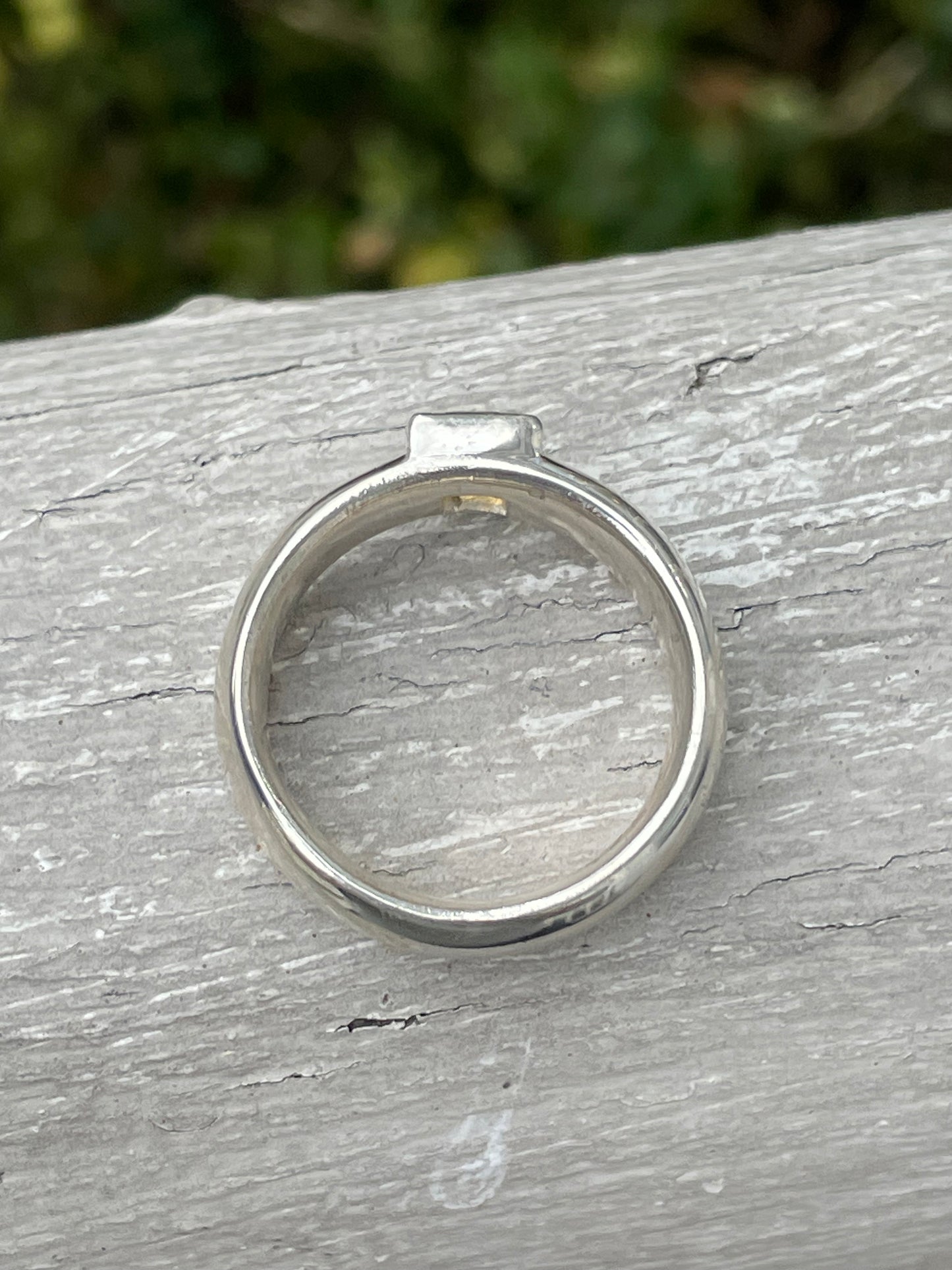925 Sterling Silver Thick Citrine Band Ring