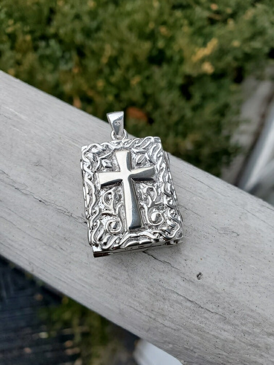 925 Sterling Silver Bible Locket Pendant