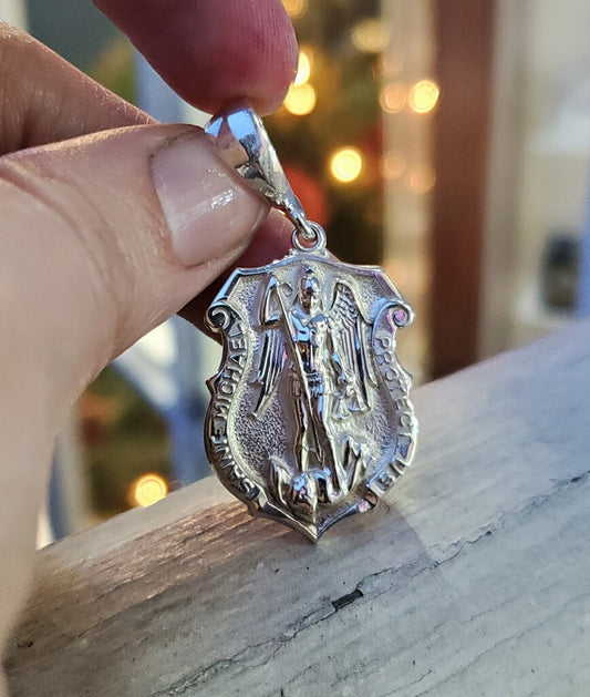 925 Sterling Silver Saint Michael Pendant Charm