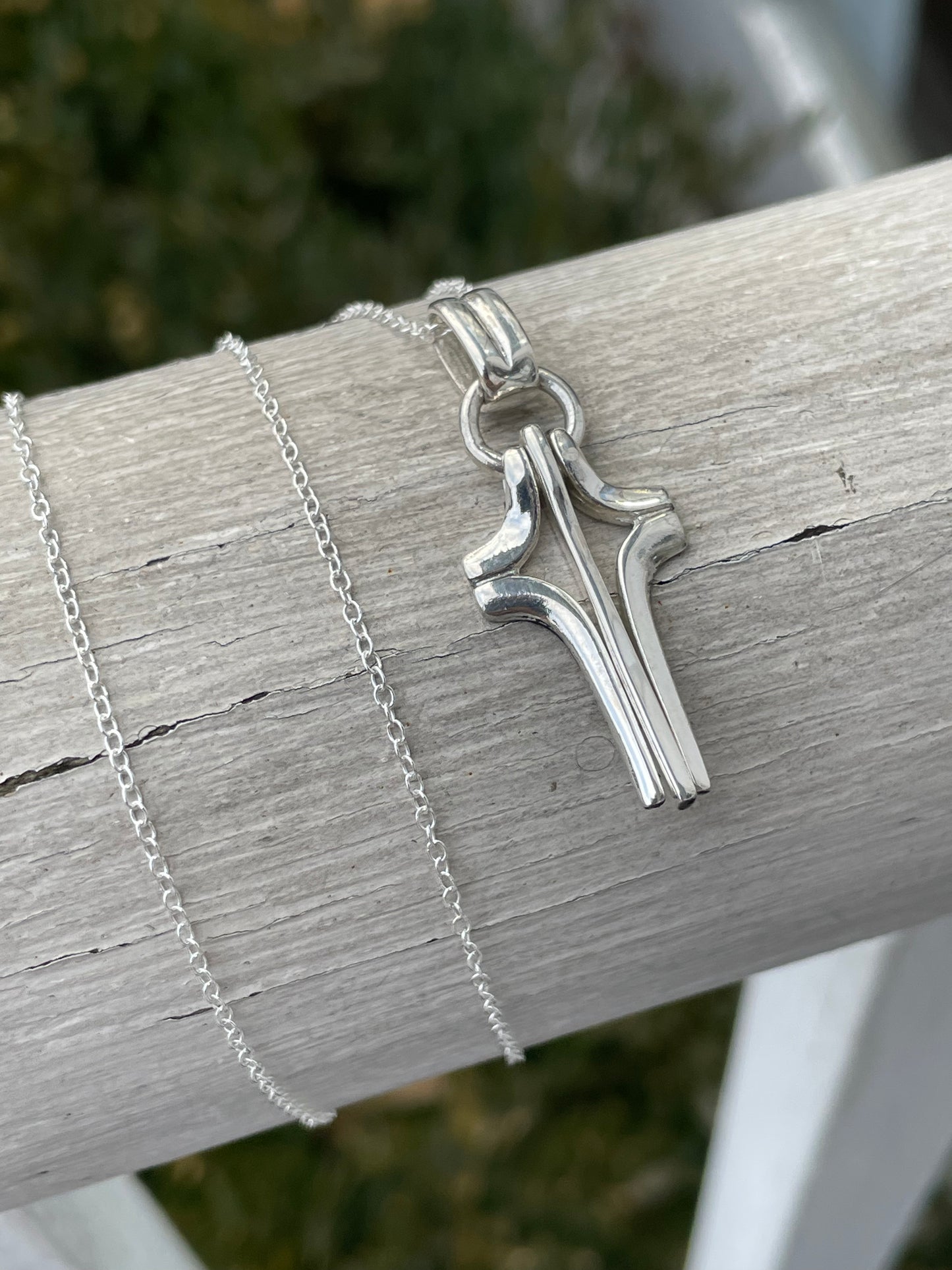 925 Sterling Silver 3pc Vertical Bar Cross Necklace