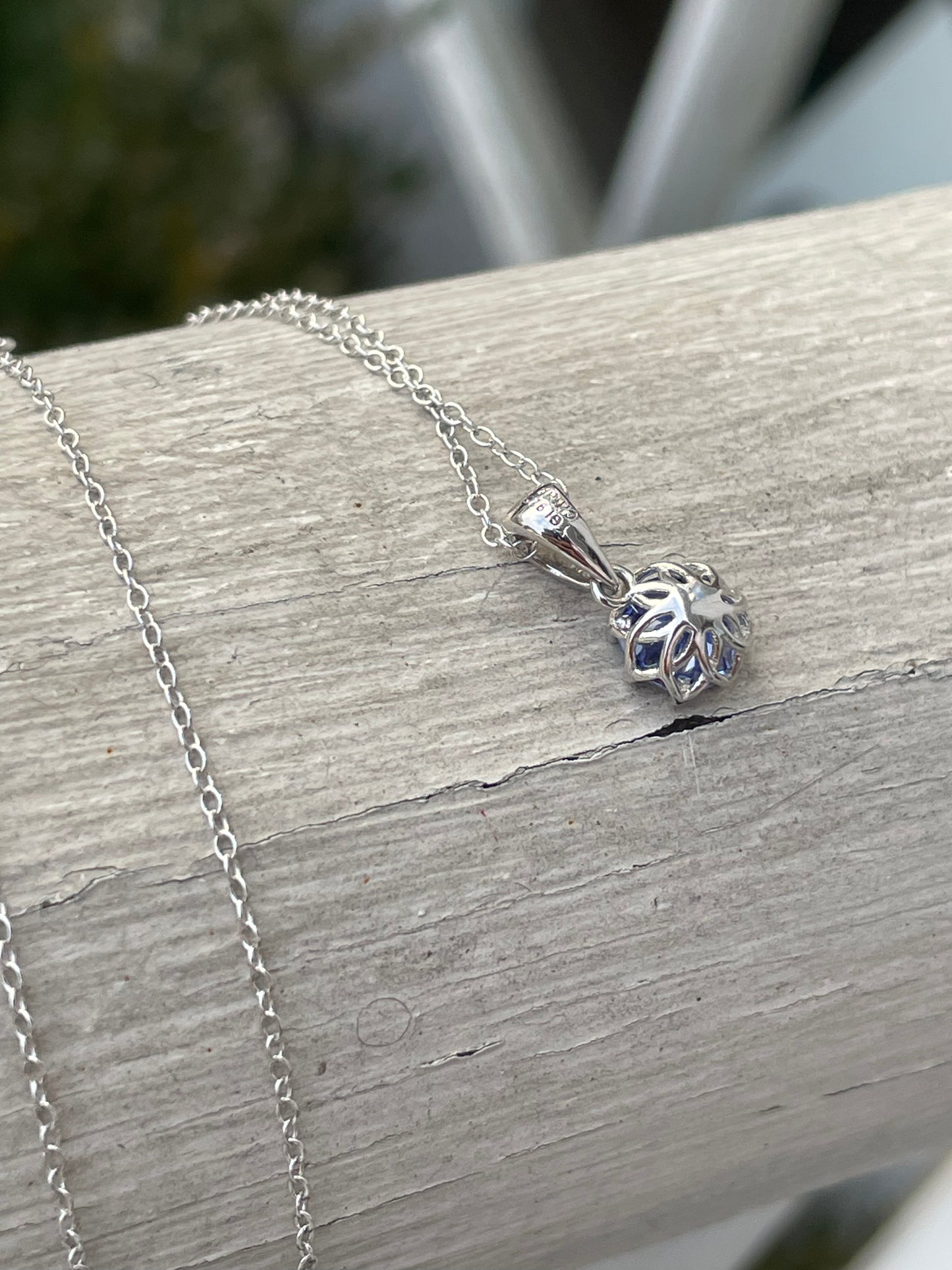 925 Sterling Silver Lab Tanzanite Solitaire Necklace