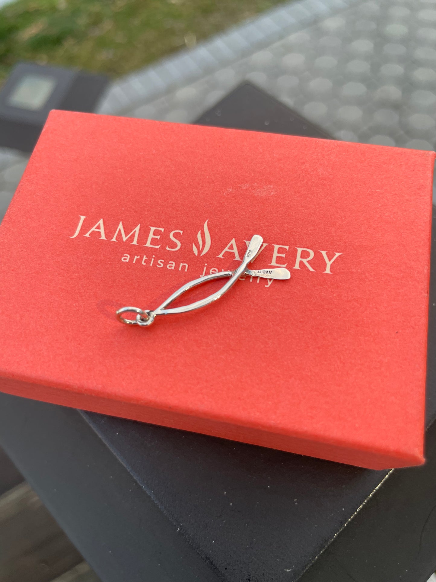 Designer James Avery 925 Sterling Silver Jesus Fish Pendant Charm
