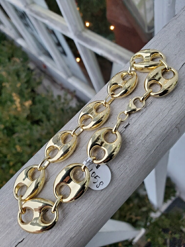 14k Gold Puff Gucci Link Bracelet