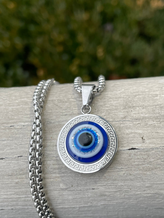 Stainless Steel Eye of Protection Necklace