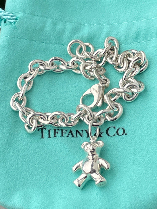 Designer Tiffany & Co. Paloma Picasso Teddy Bear Charm Bracelet