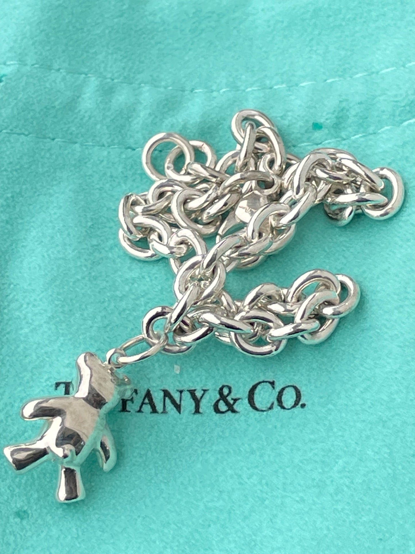 Designer Tiffany & Co. Paloma Picasso Teddy Bear Charm Bracelet