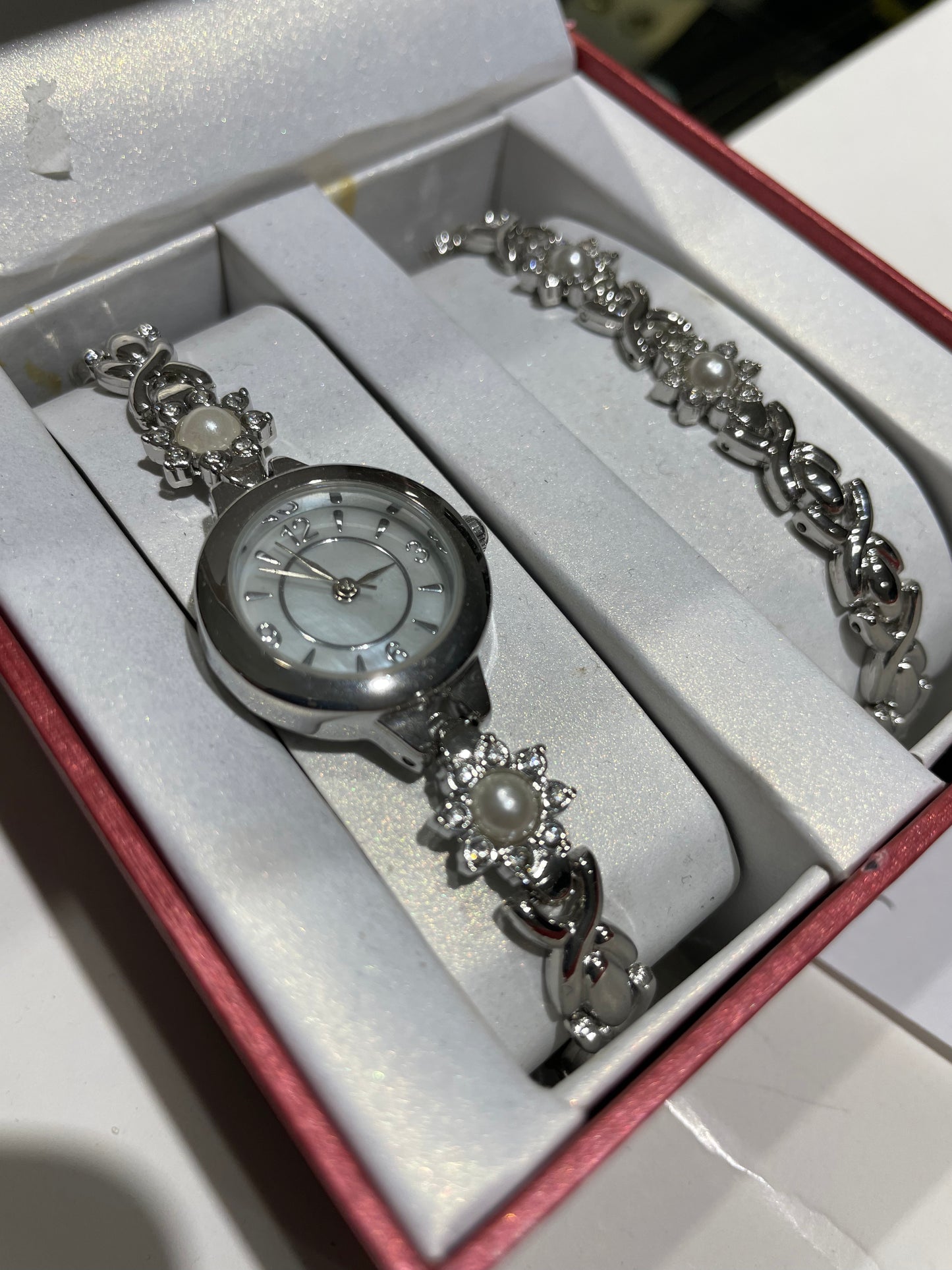 Stainless steel watch and bracelet gift set