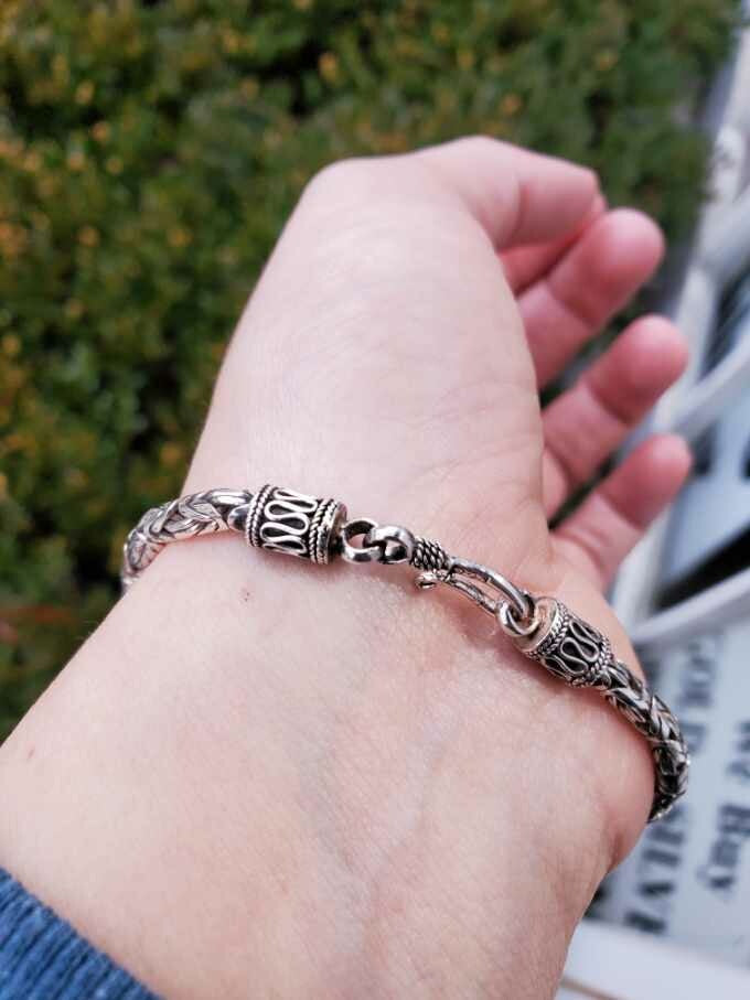 925 Sterling Silver Byzantine Link Bracelet