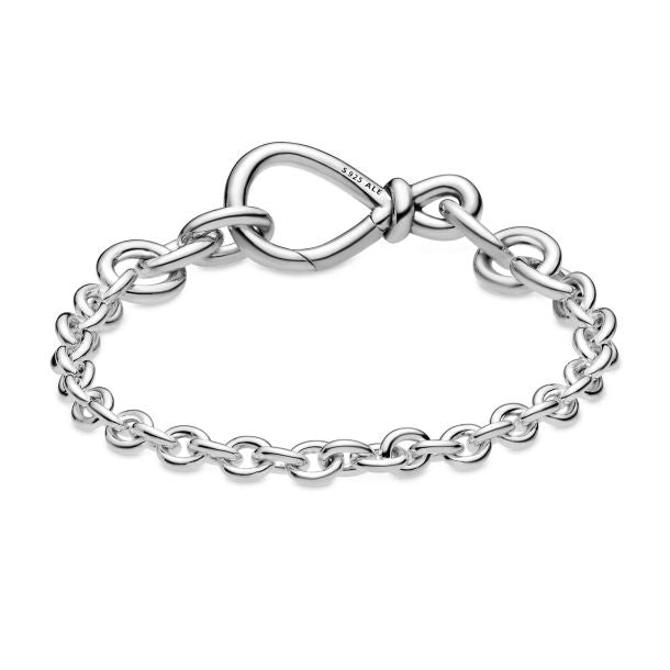 598911C00 Pandora Chunky Infinity knot chain bracelet 6.3”