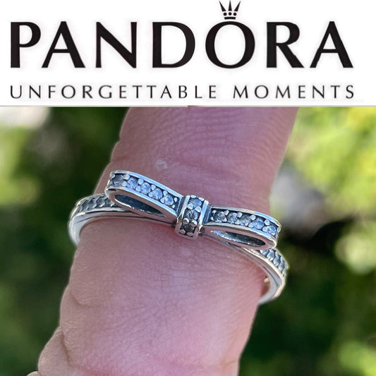 Pandora Sparkling Bow Ring 190906CZ