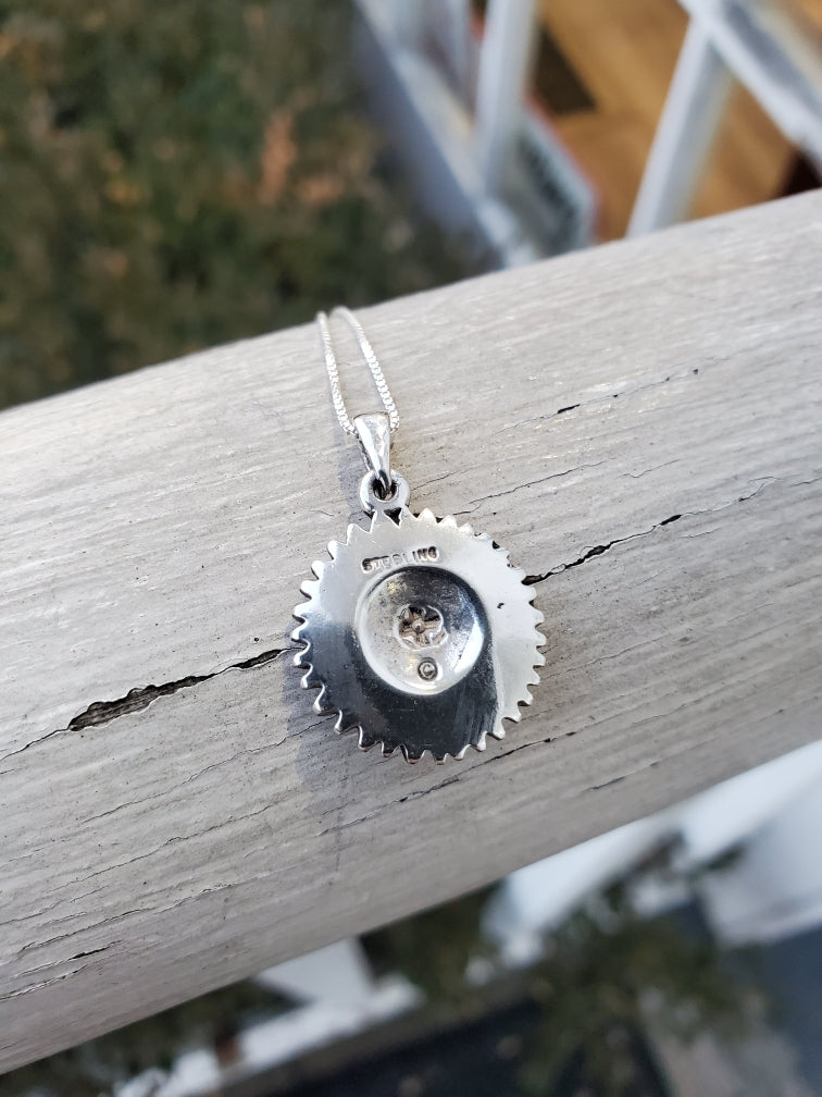 925 Sterling Silver Sunflower Necklace
