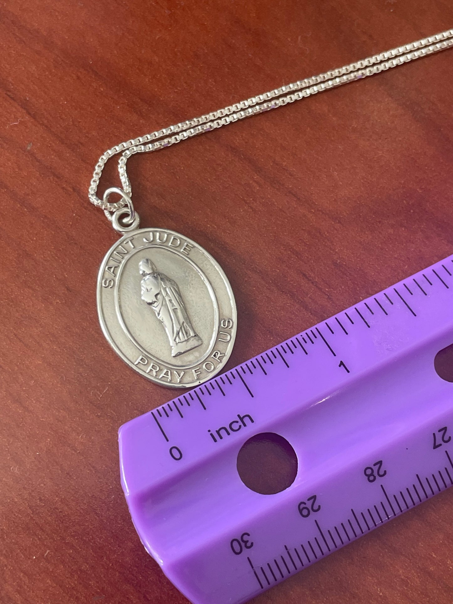 925 Sterling Silver St. Jude Medallion Necklace