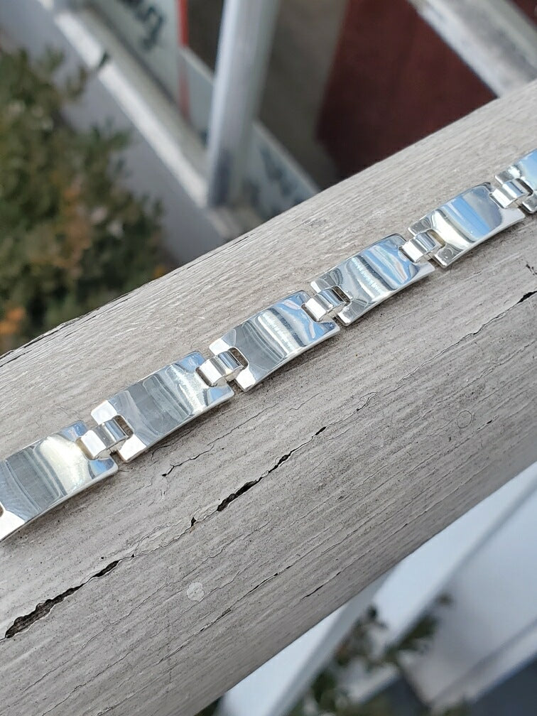 925 Sterling Silver HP Multi Bar Bracelet 8”