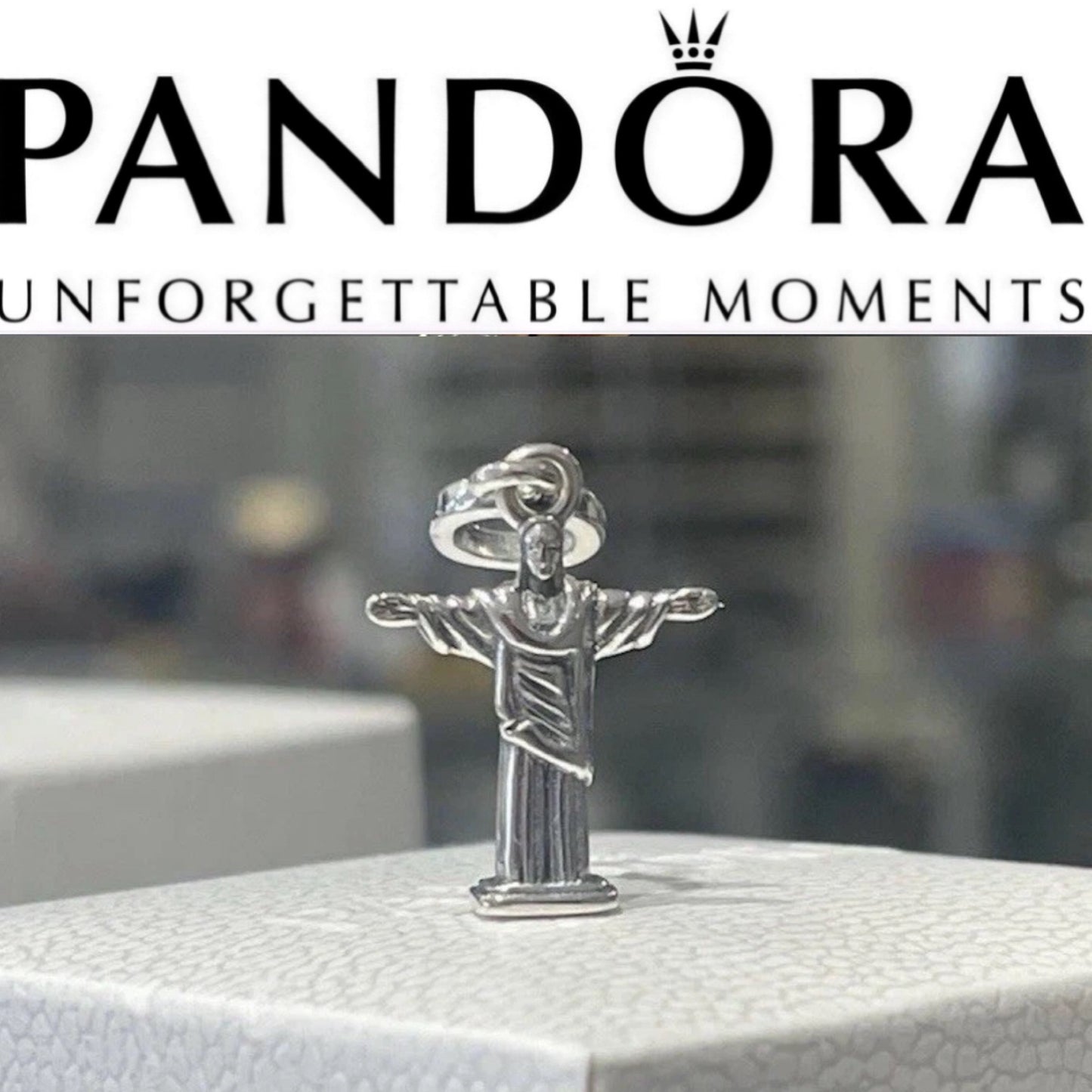 NEW Rare Pandora Brazil Country Exclusive Christ The Redeemer Statue Charm