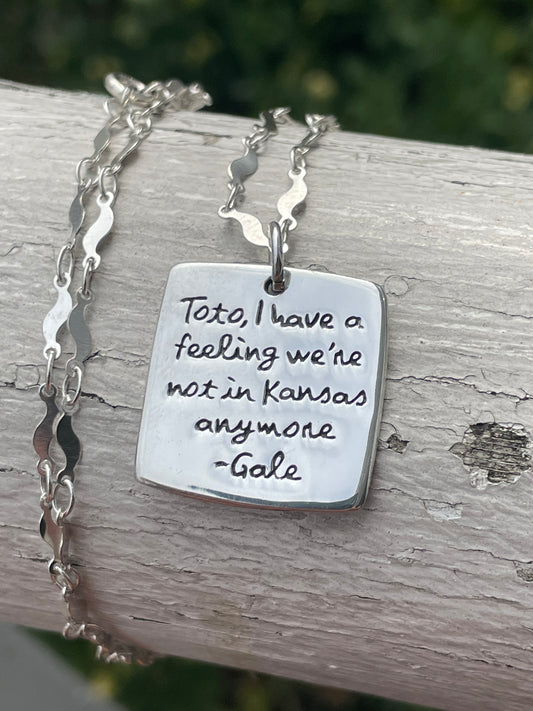 925 Sterling Silver Wizard of Oz “We’re not in Kansas anymore” Necklace