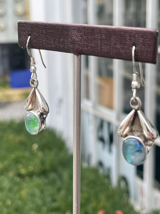 925 Sterling Silver Labradorite Drop Earrings