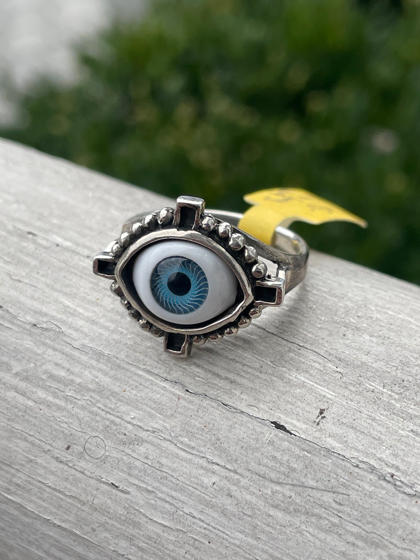 925 Sterling Silver All Seeing Eye Ball Ring sz 9
