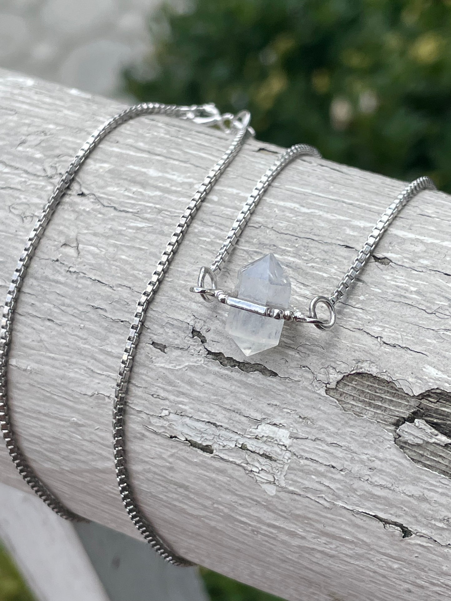 925 Sterling Silver Quartz Crystal Necklace