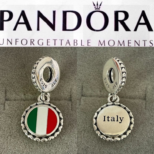 Pandora Country of Italy Exclusive Flag Dangle Charm