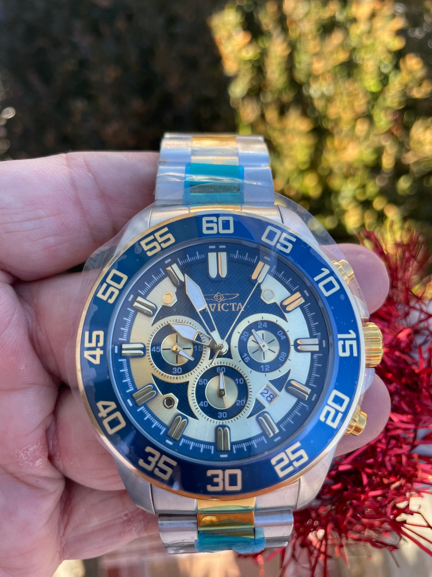 Men’s Invicta Trinite Model 24843 Nite Glow 2tone Stainless Steel Watch