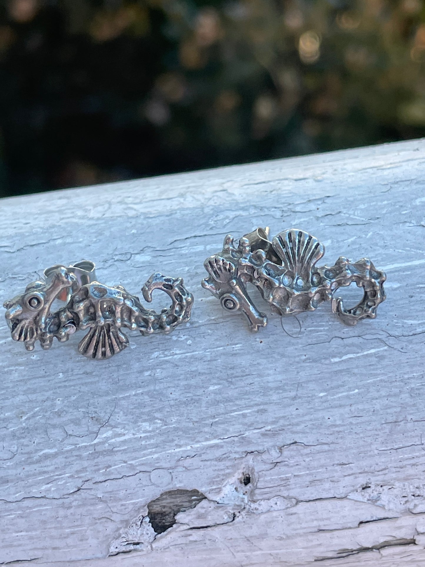 925 Sterling Silver Seahorse Stud Earrings