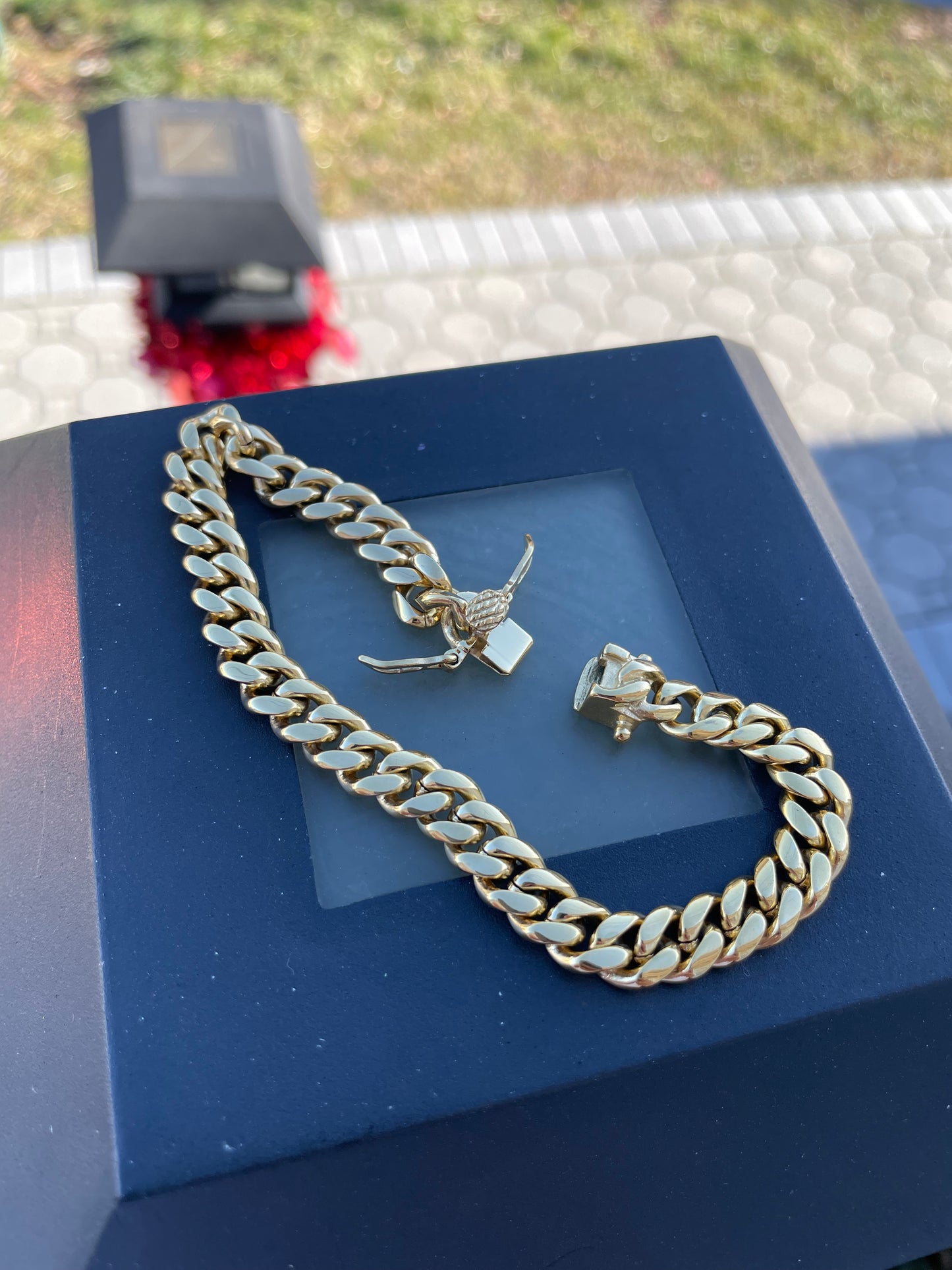 Stainless Steel Vermeil Miami Cuban Link Bracelet 7mm