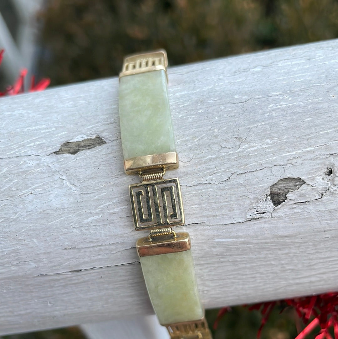 14k Gold Chinese Jade Bracelet
