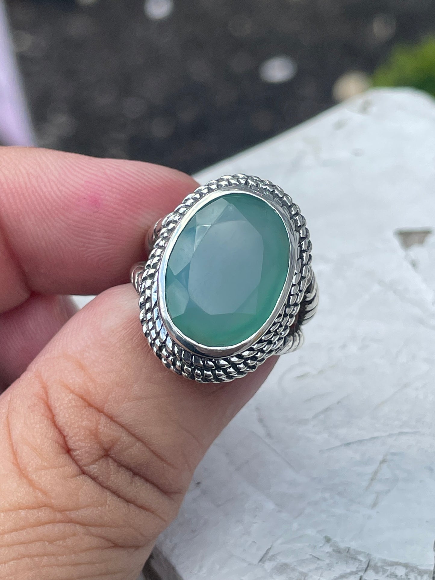 925 Sterling Silver Oval Aventurine Classic Cable Signet Ring