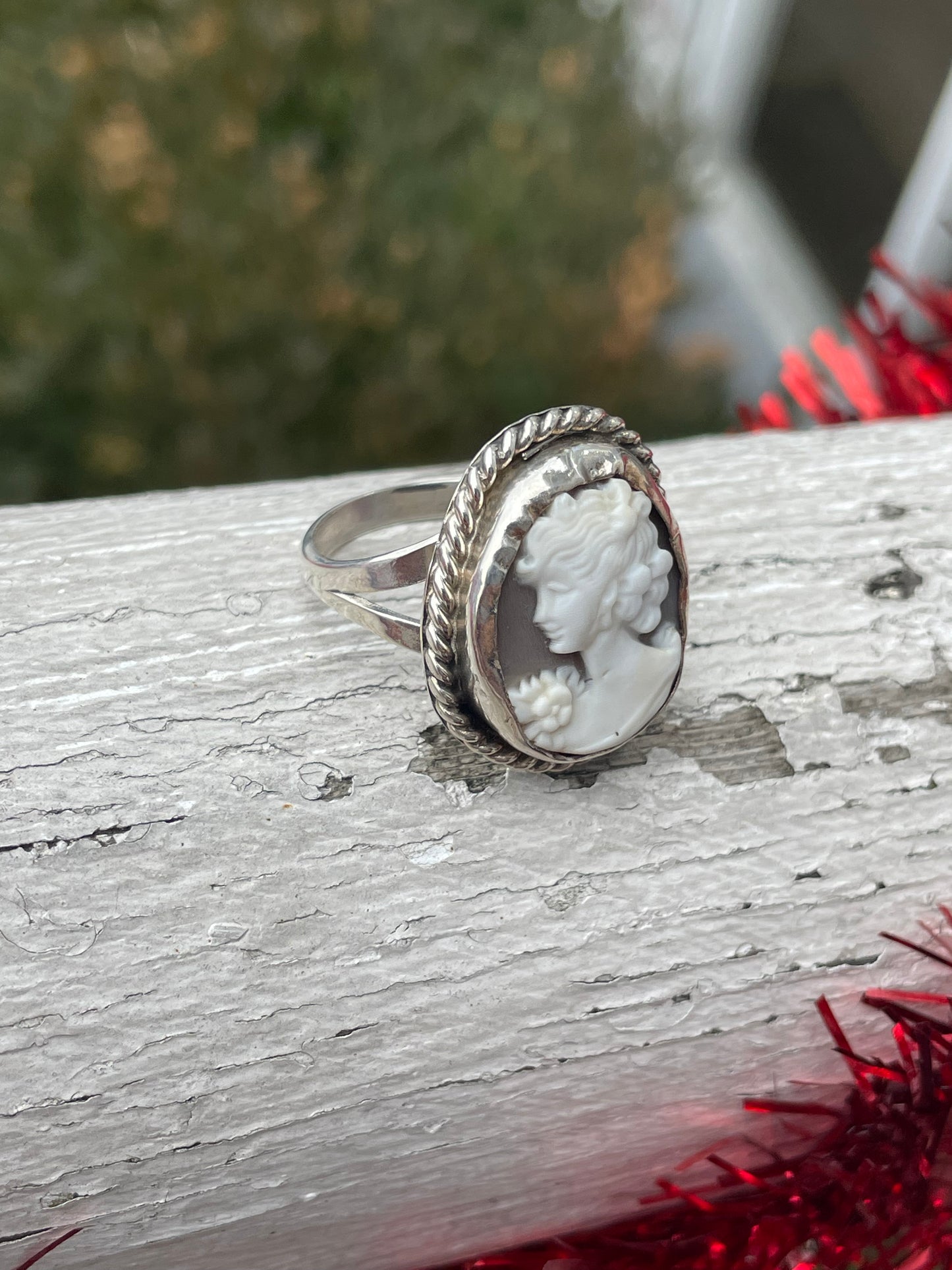 925 Sterling Silver Vintage Cameo Ring