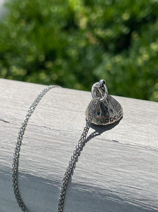 925 Sterling Silver Hershey Kiss Necklace