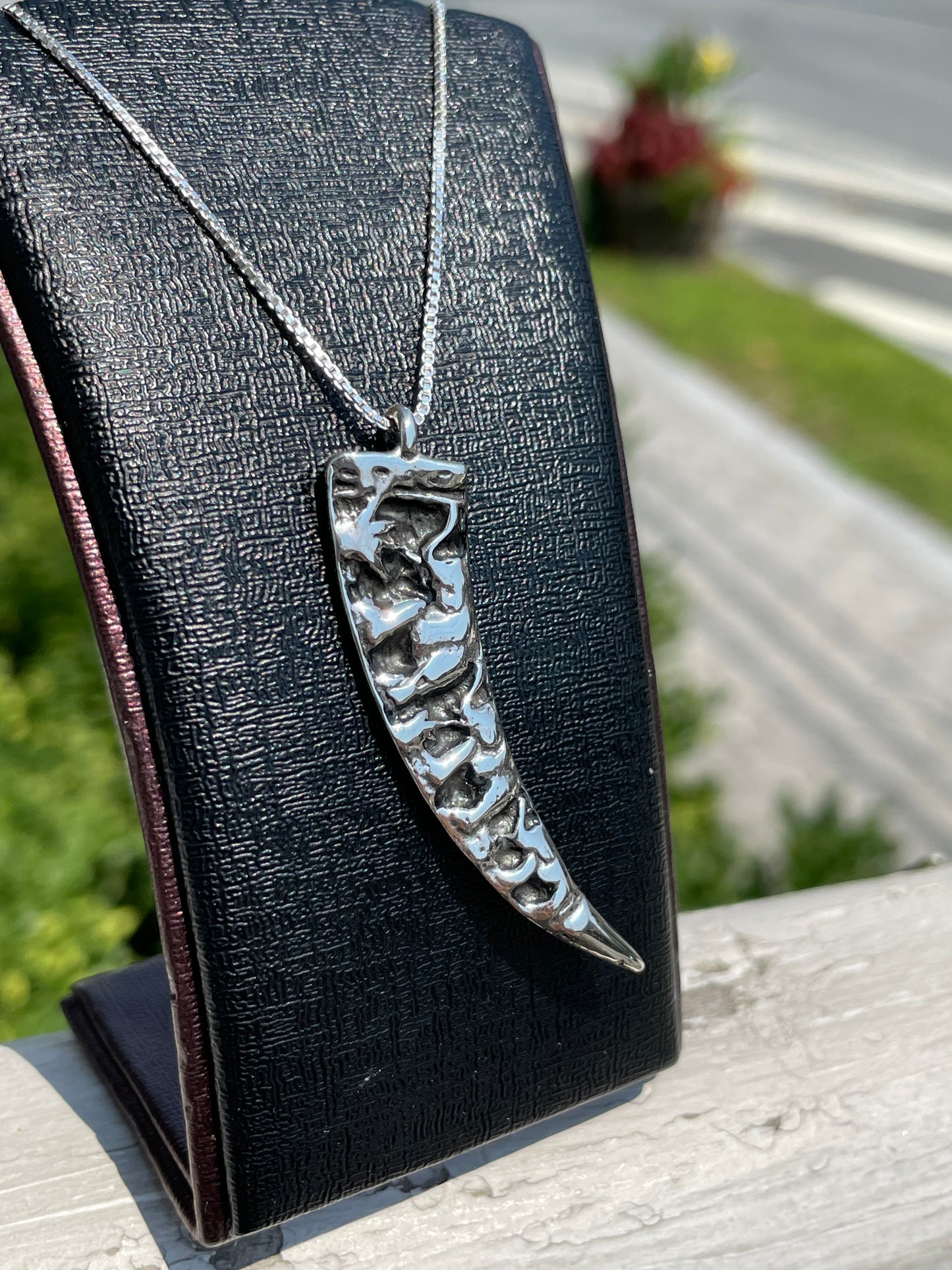 925 Sterling Silver Elephant Tusk Necklace