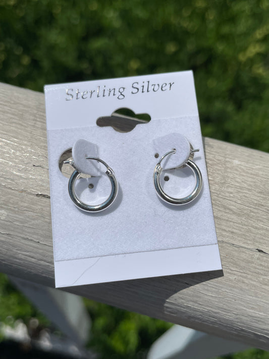 925 Sterling Silver Small Standard Hoop Earrings