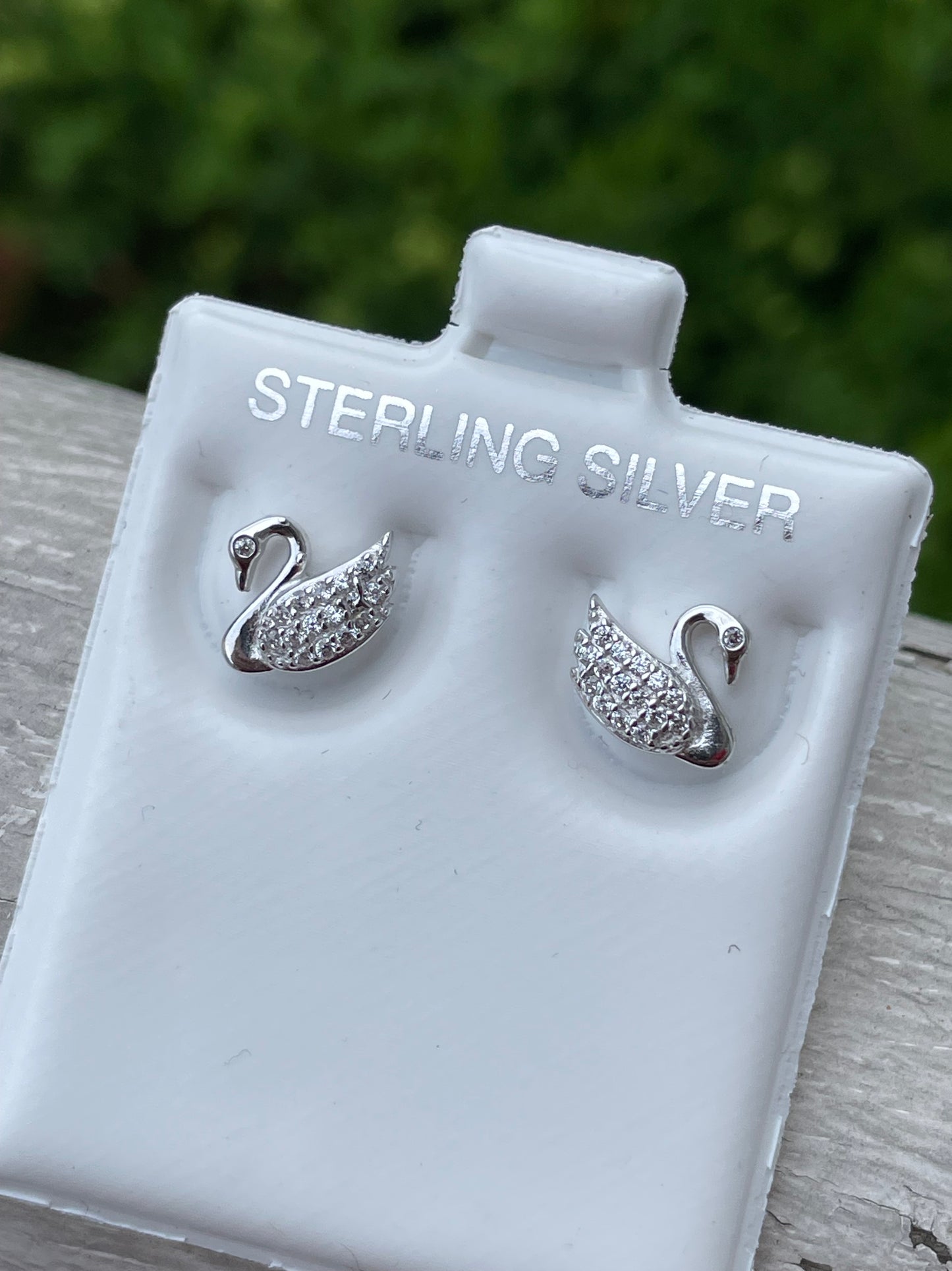 925 Sterling Silver Swan "Ugly Duckling" Stud Earrings