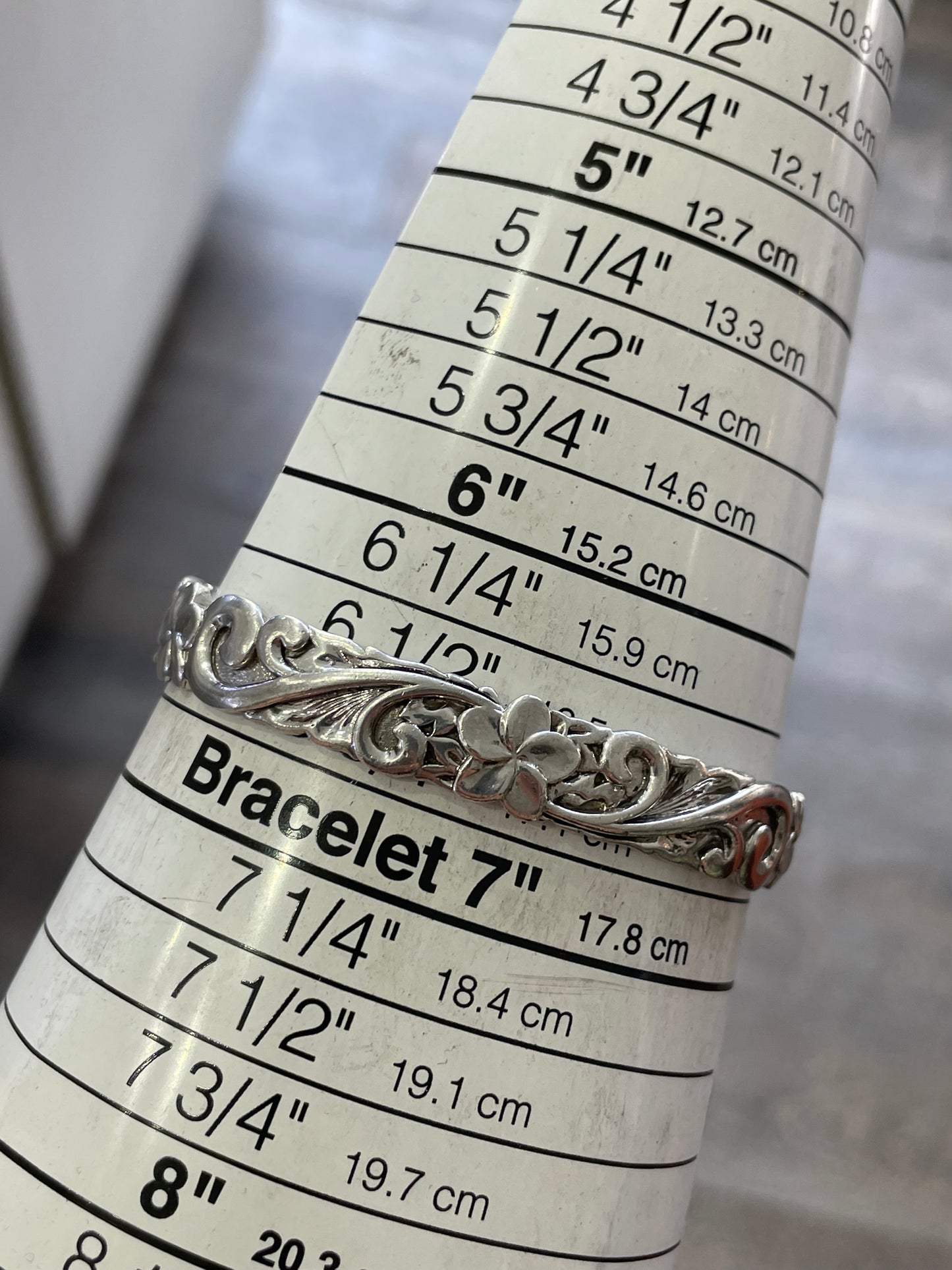 Designer NA Hoku 925 Sterling Silver Flower Cuff Bracelet