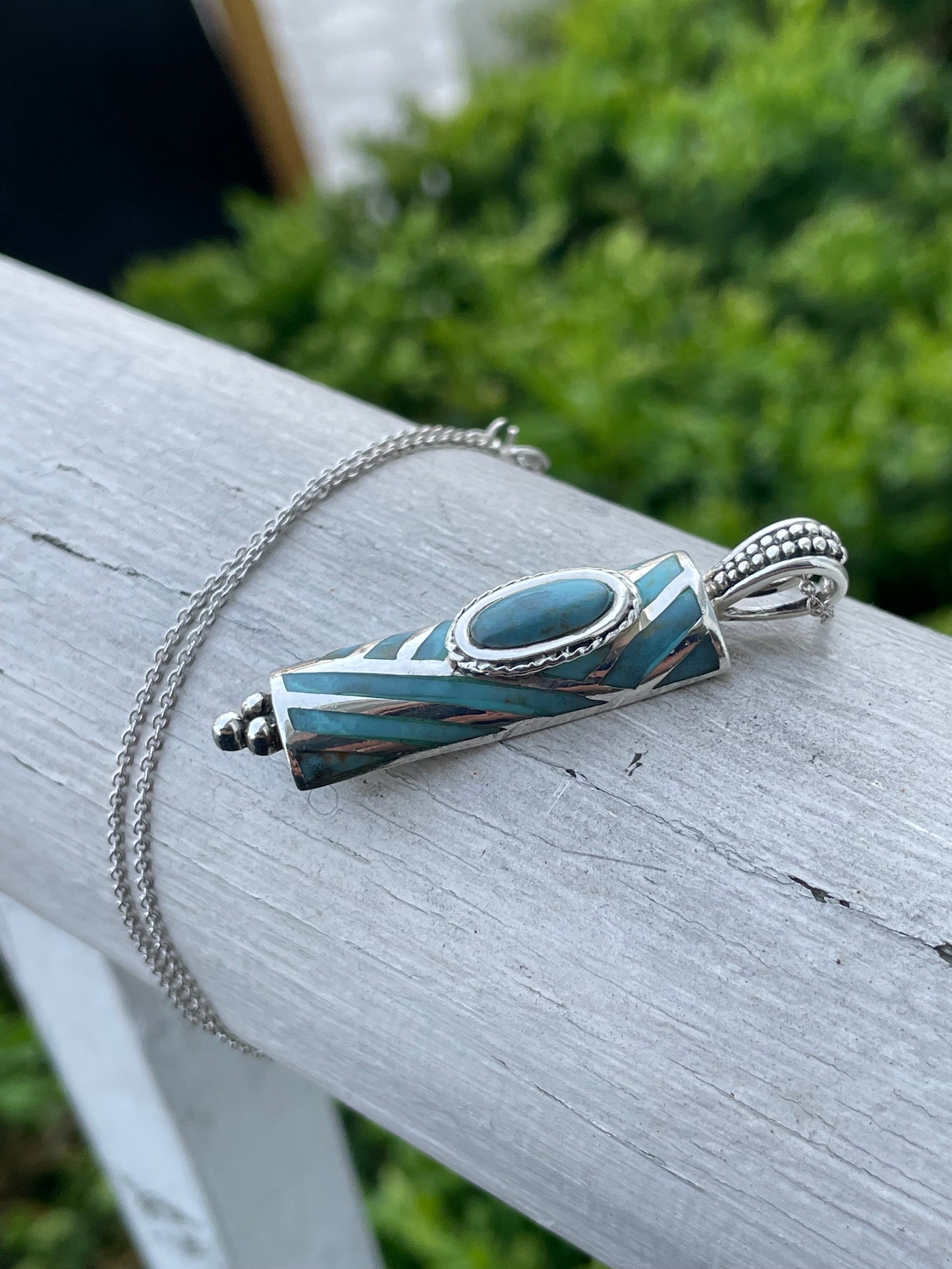 925 Sterling Silver Turquoise Totem Necklace