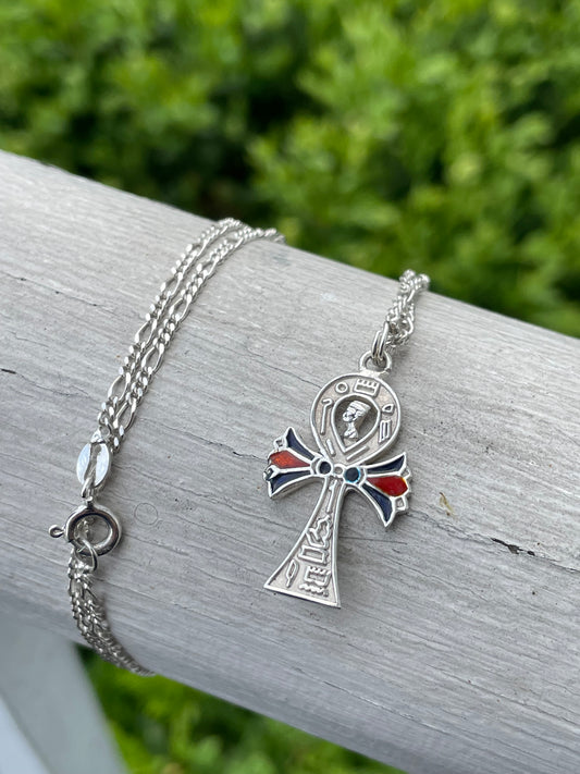 925 Sterling Silver Egyptian Ankh Necklace