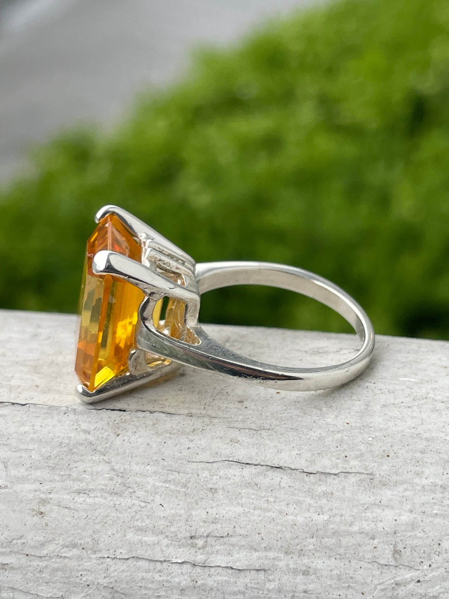 Designer Seta 925 Sterling Silver Citrine Ring