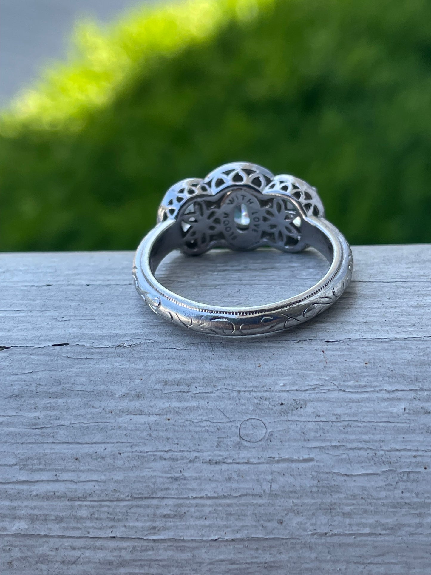 Designer Tacori 925 Sterling Silver Past Present Future Ring