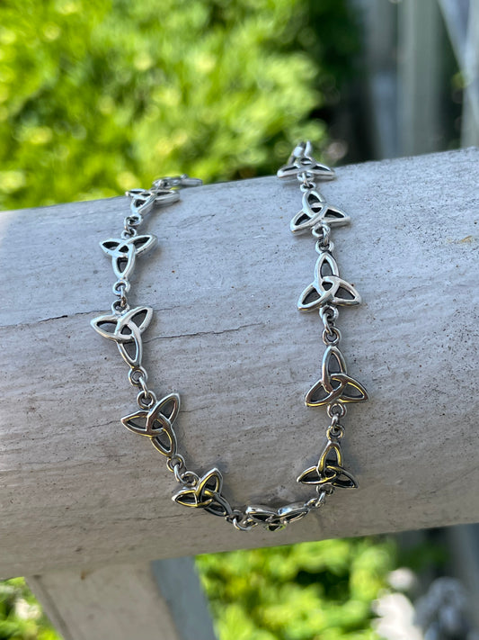 925 Sterling Silver "Trinity Knot" Irish Celtic Bracelet