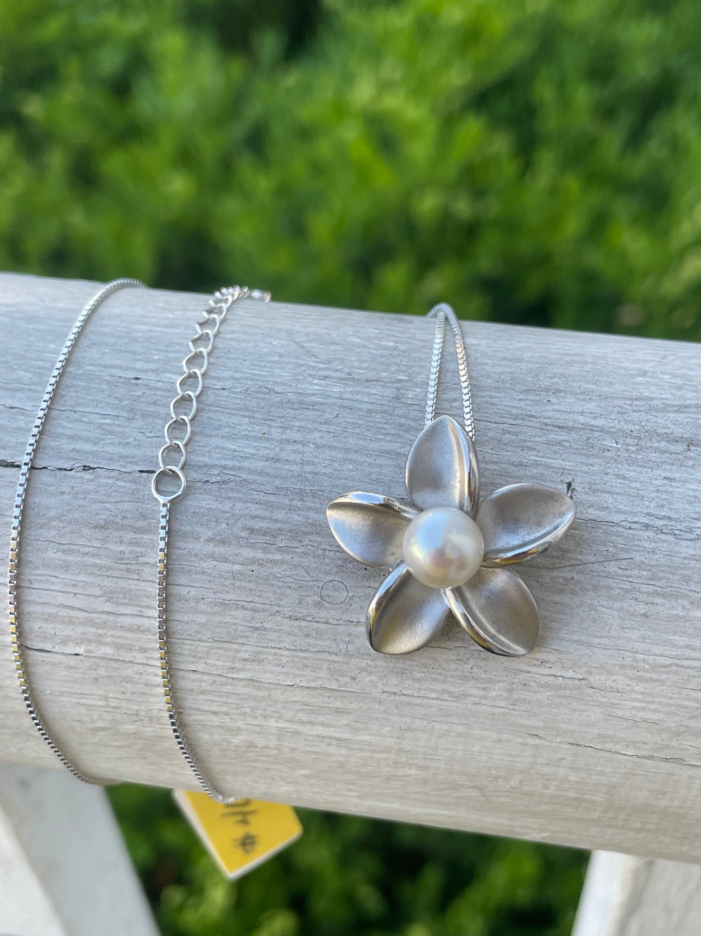 925 Sterling Silver Flower Pearl Necklace