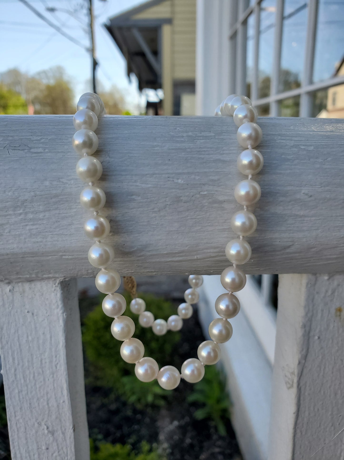 14k Gold 7mm Fresh Water Pearl Beaded Necklace