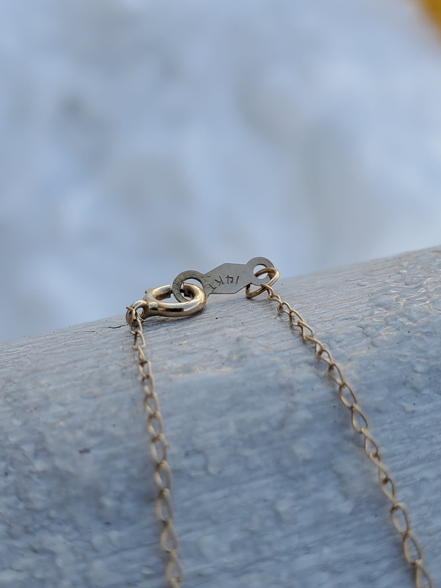 14k Solid Gold Petite Diamond Solitare Love Knot Necklace