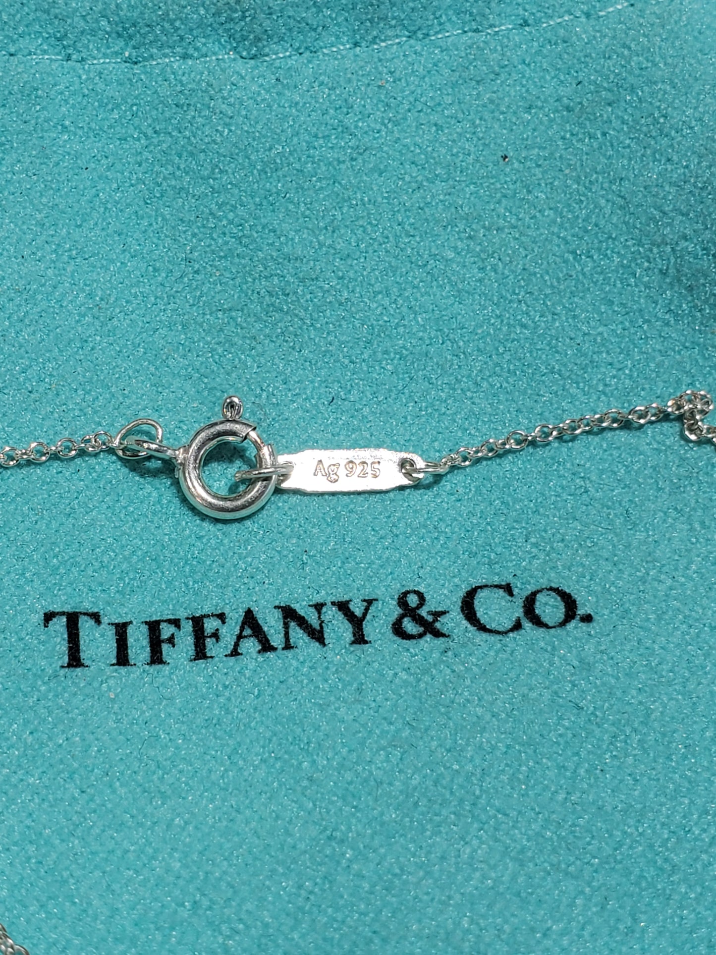 925 Sterling Silver Tiffany & Co. Somerset Mesh Love Knot Twist Pendant Necklace