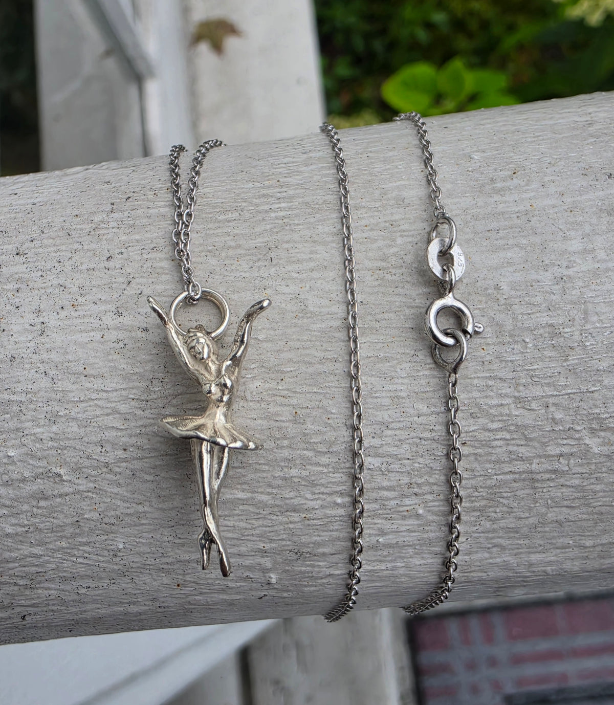 925 Sterling Silver 3D Ballerina Dancer Charm Pendant Necklace