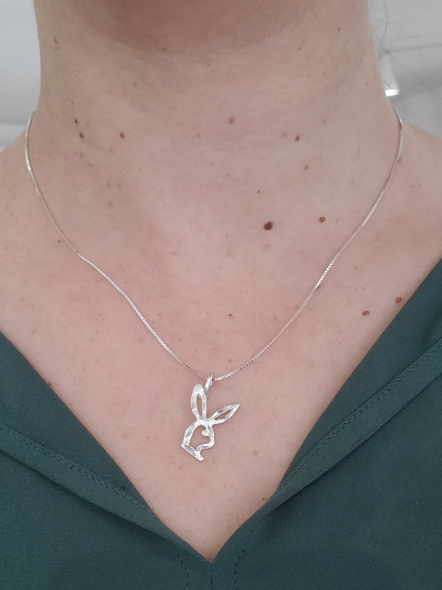 925 Sterling Silver Vintage Playboy Bunny Charm Pendant Necklace